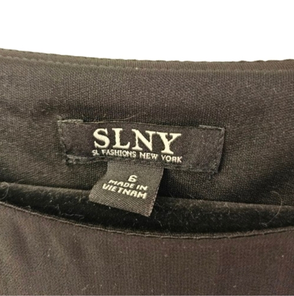 NWT SLNY Foil Trim Assymetrical Chiffon & Jersey Popover Cape Midi Dress Size 6 - Picture 6 of 8